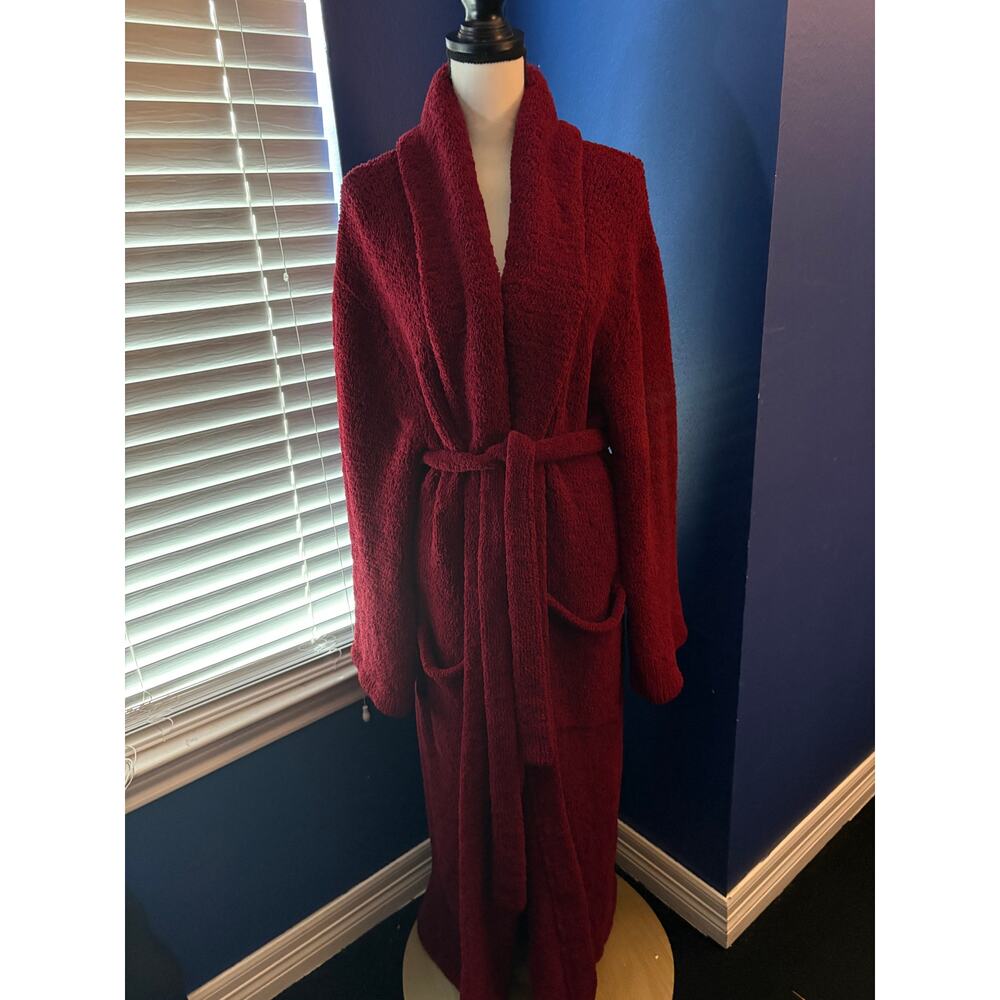 Kashwére Burgundy Plush Robe – Size XL – Ultra‑Soft Luxury Loungewear